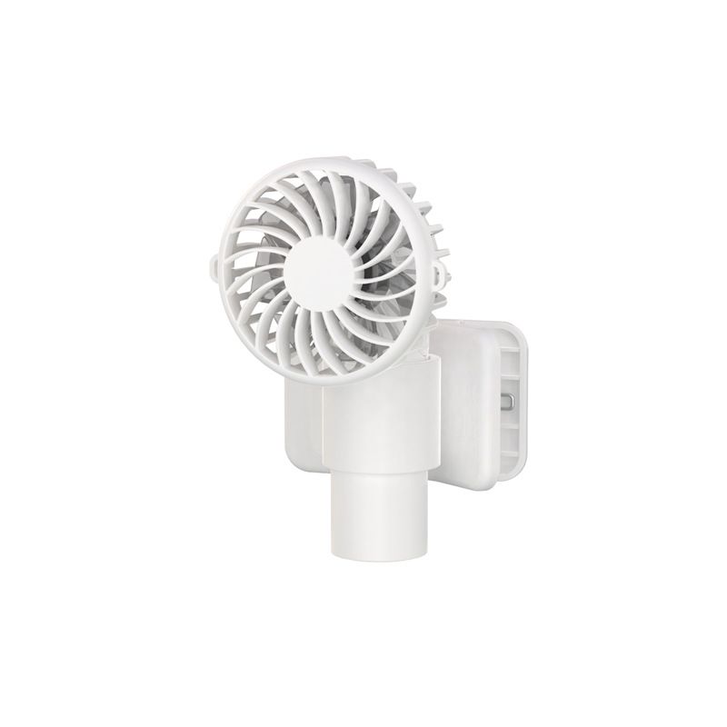 White Portable Multifunctional Clip Fan DQ261 - 1000mAh Battery, 3-Speed, Quiet Cooling for Summer