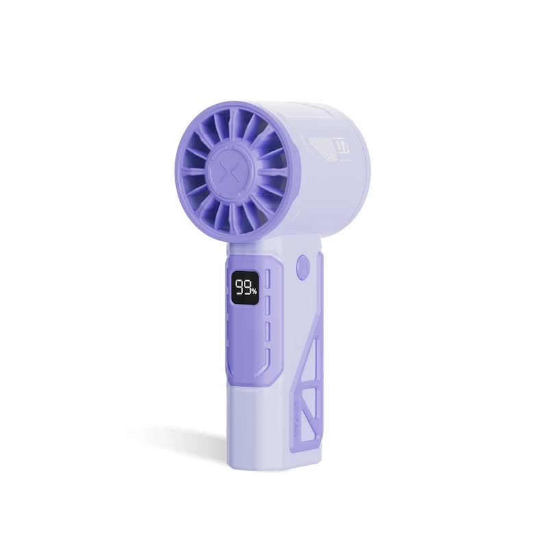 Purple 100-Speed Mecha Handheld Fan | USB Rechargeable High-Speed Mini Fan | Powerful &amp; Silent | Lightweight 150g with 6-8 Hour Battery Life