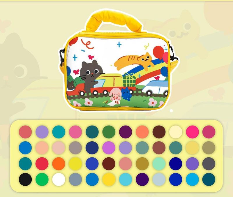 48 colors Kids Double-Layer Marker Set with Carry Case - Portable Art Supply Organizer Bag