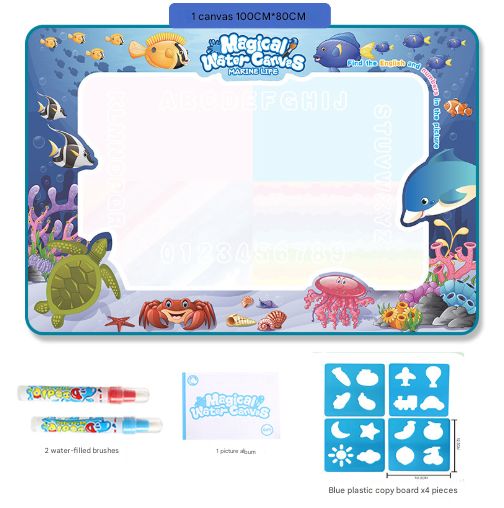 Fruit Alphabet Giant Aqua Magic Doodle Mat 100x80cm - Mess-Free Reusable Water Drawing Pad for Creative Kids