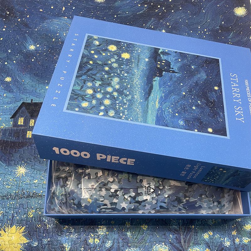 The Luminous Starry Sky 1000-Piece Fine Art Jigsaw Puzzle - Premium Blue Cardboard Puzzle for Adults