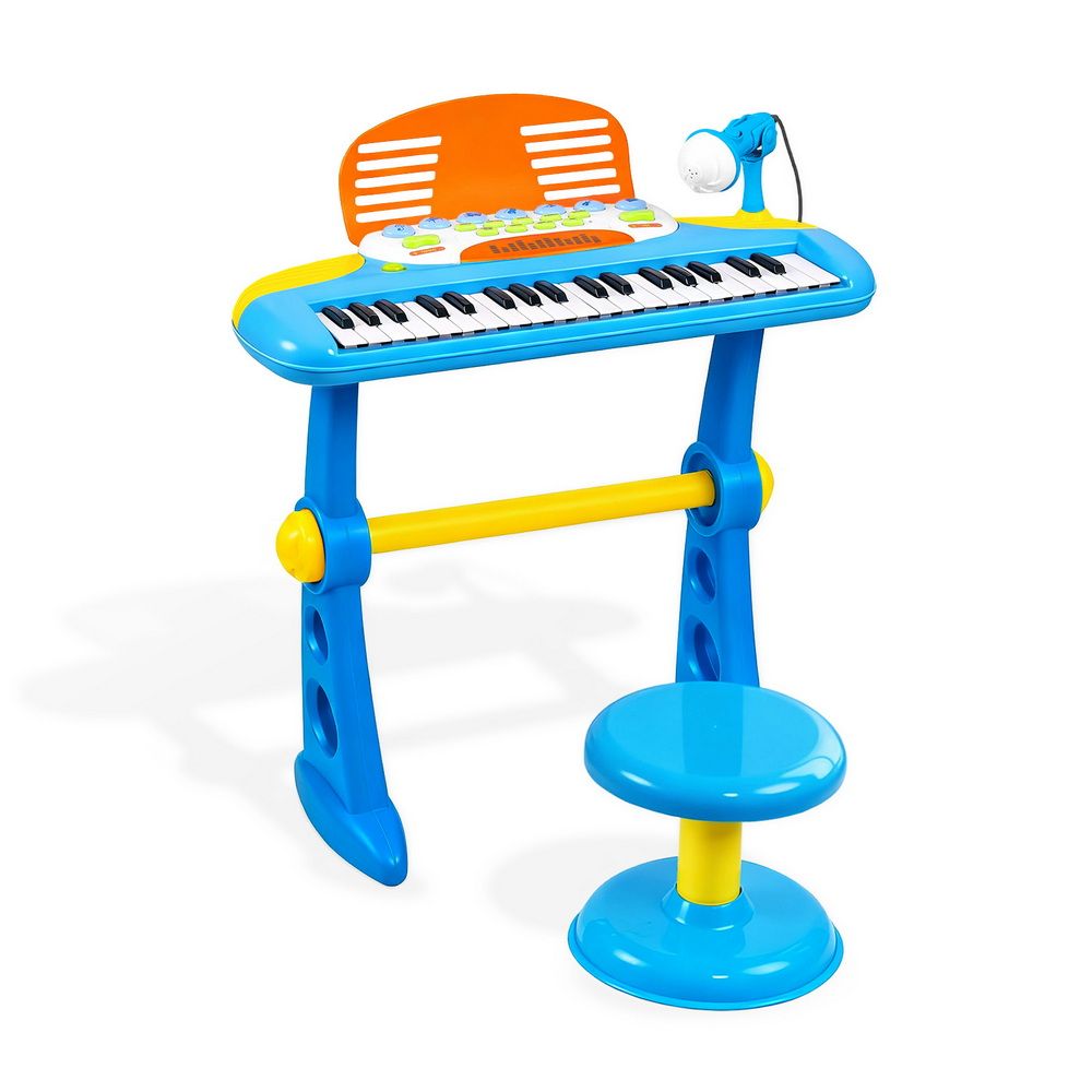 Keezi Kids Piano Keyboard 37 Keys Electronic Musical Instrument Set w/ Stool Microphone