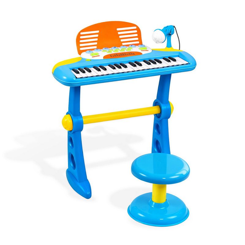 Keezi Kids Piano Keyboard 37 Keys Electronic Musical Instrument Set w/ Stool Microphone