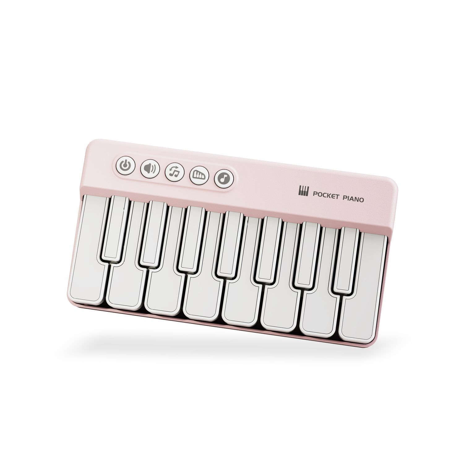 Mini Pocket Piano Electronic Keyboard - 19 Keys, Multiple Modes, LED Lights, Portable Musical Toy(pink)