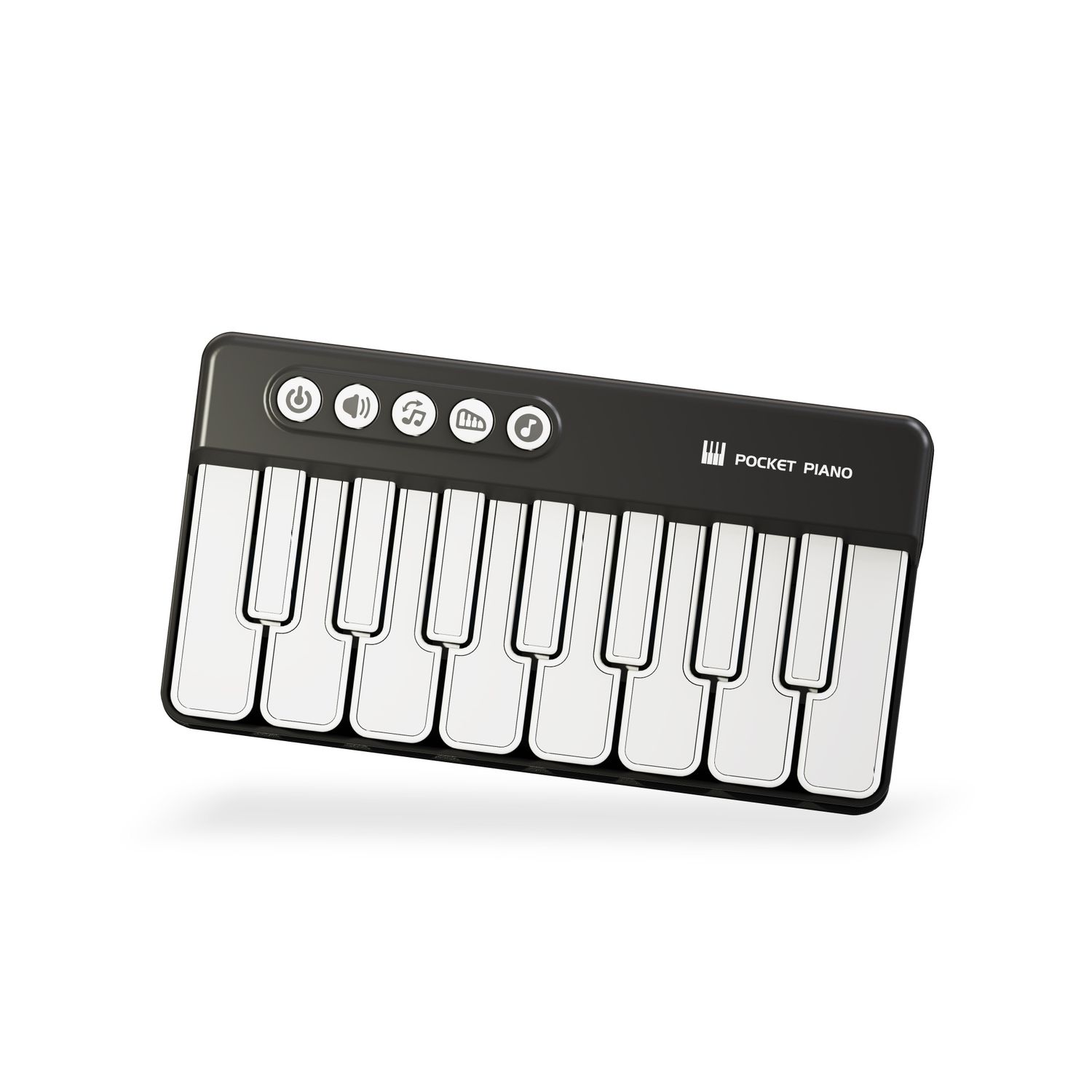 Mini Pocket Piano Electronic Keyboard - 17 Keys, Multiple Modes, LED Lights, Portable Musical Toy(black)
