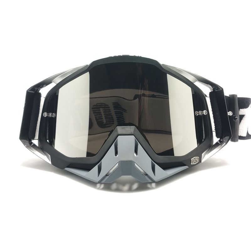 Grey Frame With Mercury Flakes Motocross Goggles - Durable Off-Road Motorcycle Riding Eye Protection with Lens