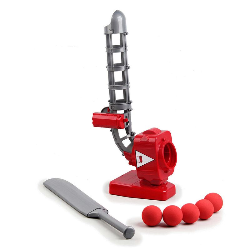 Cricket Ball Pitcher w/ Adjustable Pitching Angles &amp; 5 Ball Capacity