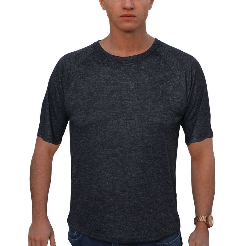 Mens Merino Wool Blend Short Sleeve Thermal Top Underwear Thermals Base Layer - Black - XXL