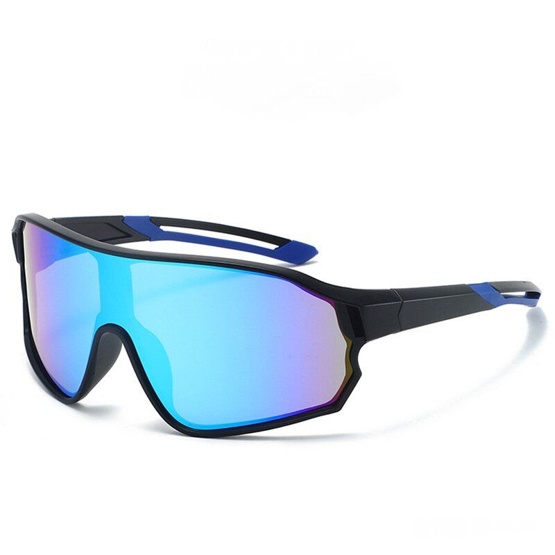 Fashionable Sports Sunglasses with Colorful Mirror Lenses - UV400 Protection for Cycling &amp; Outdoor Activities  blue
