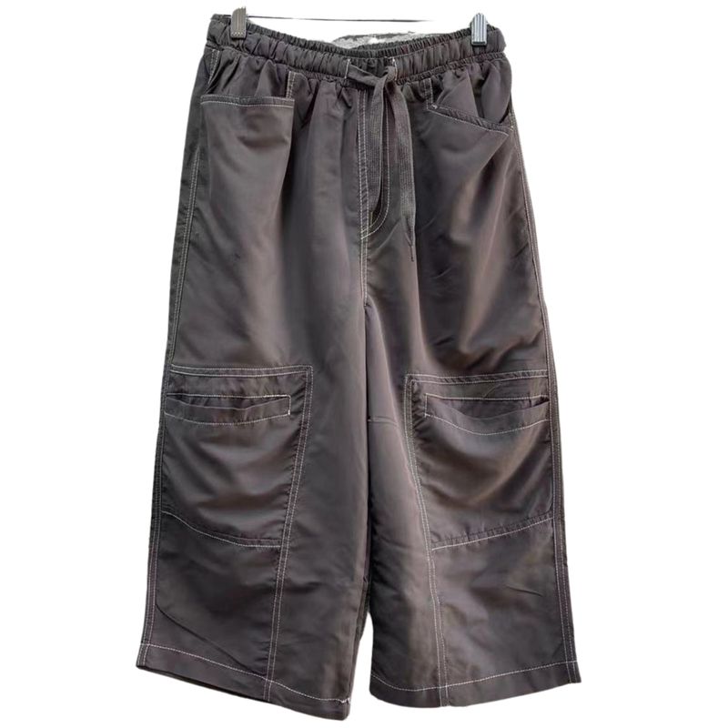 Mens 3/4 Longer Length Microfibre Cargo Shorts Bottoms - Rabbit - S