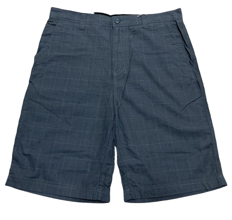 Mens 100% Cotton Summer Shorts - Check Grey - L/34