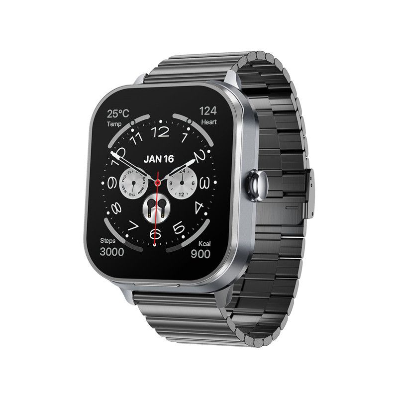 Smartwatch with Built-in TWS Earbuds &amp; Silicone Sleeve - 2.01 HD Screen  Health Monitoring Bluetooth Calls &amp; Music(Gray steel belt)"