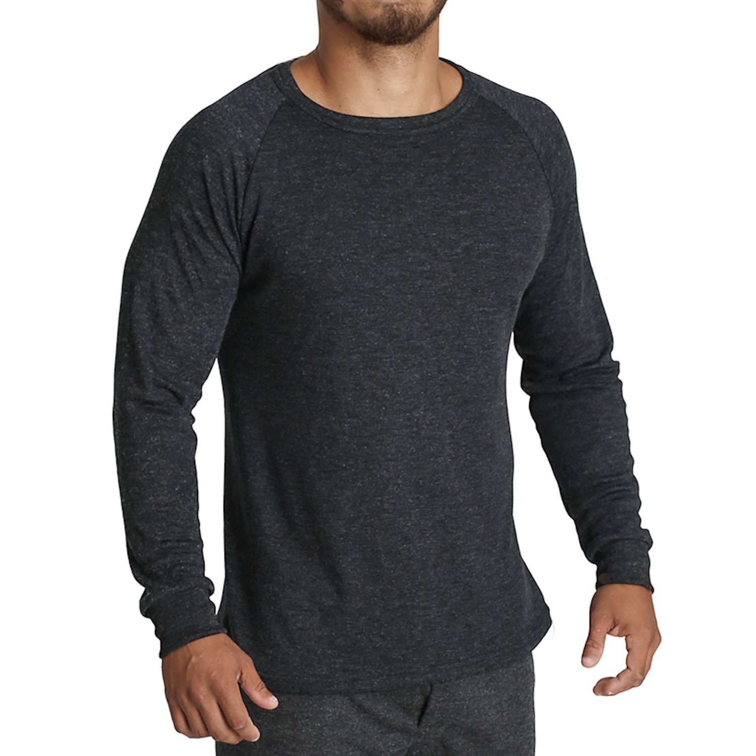 Mens Merino Wool Blend Long Sleeve Thermal Top Underwear Thermals Base Layer - Black - XXL