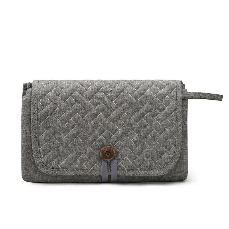 Grey Portable Baby Changing Mat - Waterproof, Foldable, Compact Diaper Pad for Travel &amp; Everyday Use
