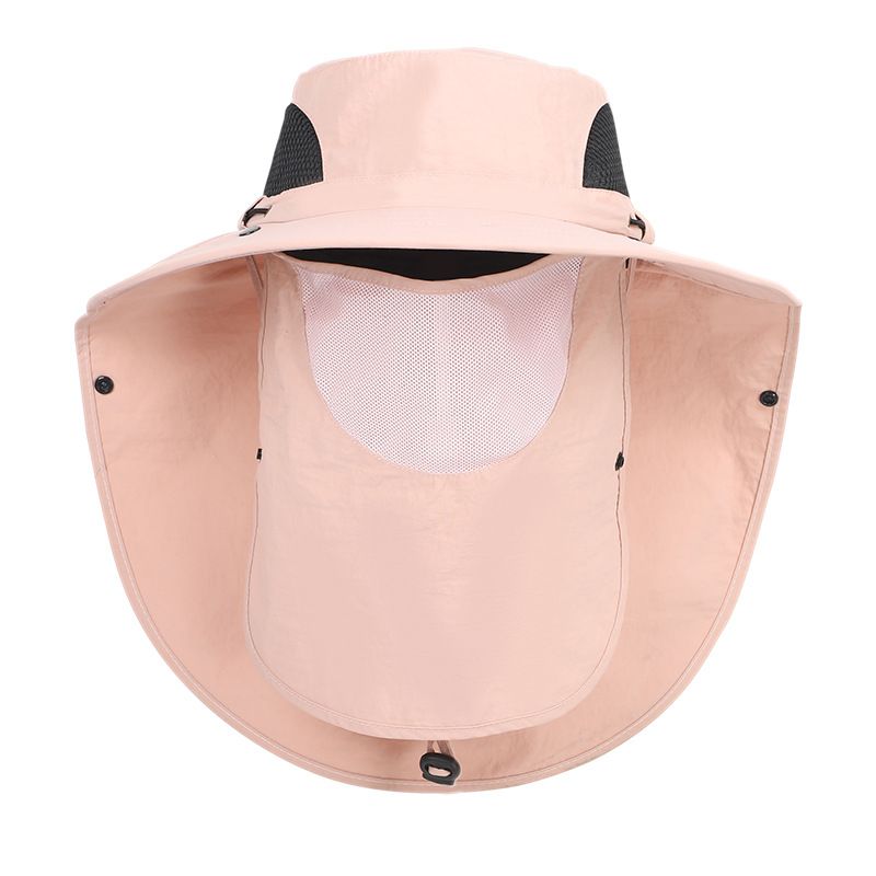 Pink Outdoor Sun Hat with Face &amp; Neck Protection, Quick-Dry, Breathable UV Protection Cap for Men and Women - Adjustable, Dust &amp; Insect Repellent Hiking Hat