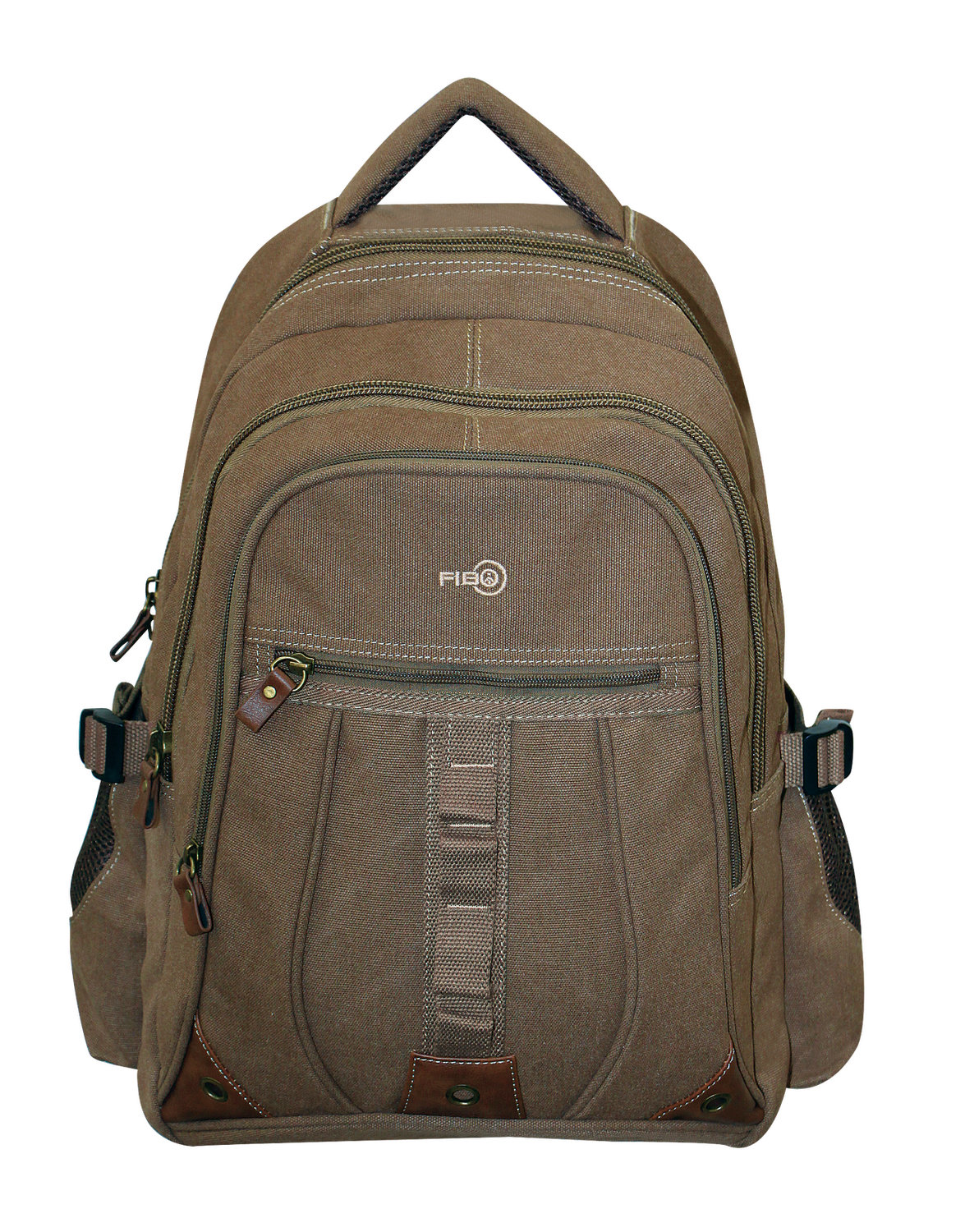 FIB Washed Canvas Backpack Bag in Khaki