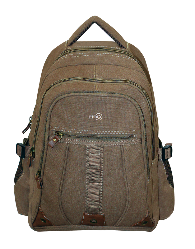 FIB Washed Canvas Backpack Bag in Khaki