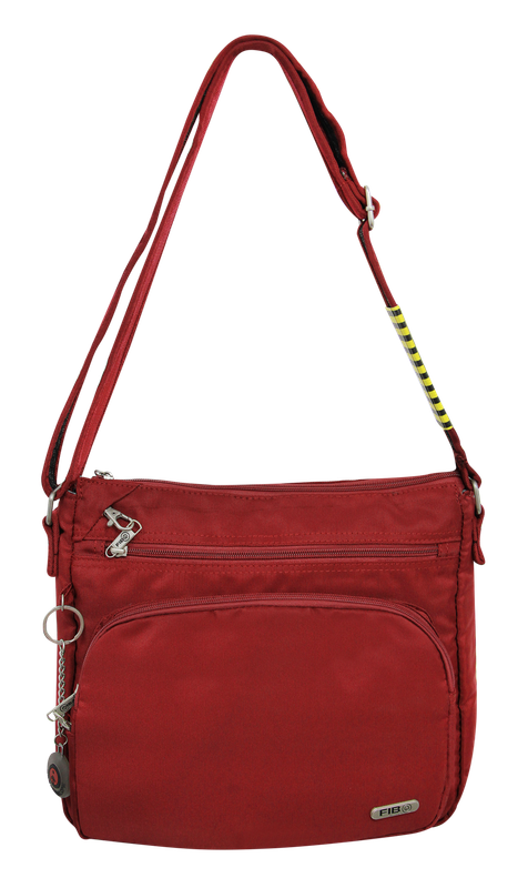FIB Mens Crossbody Bag Satchel Adjustable Shoulder Strap Travel - Burgundy