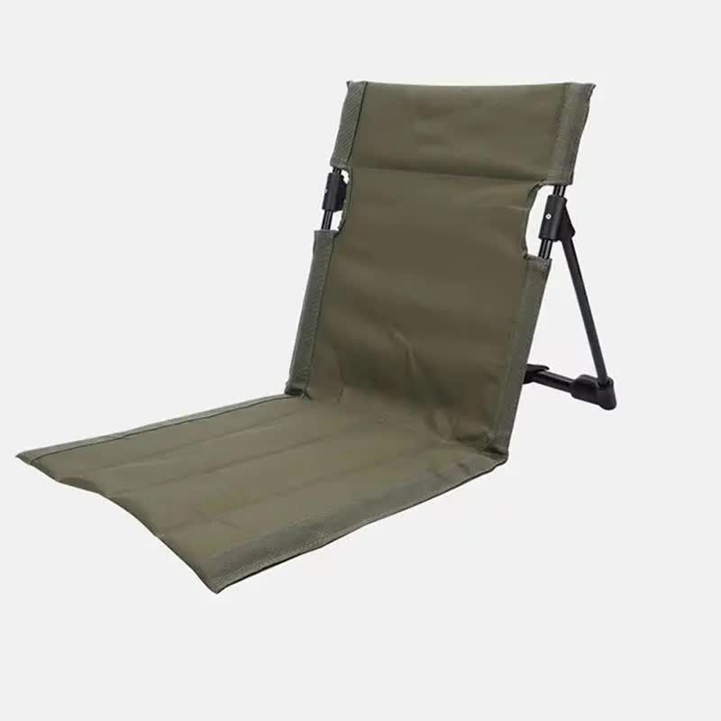 Green Outdoor Folding Lawn Chair with Backrest - Lightweight, Portable Camping Chair, Beach &amp; Park Recliner, Easy-to-Carry for Relaxing Outdoors