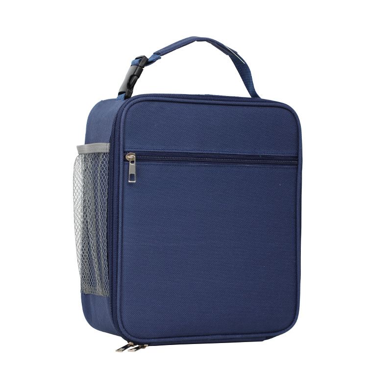 Navy Blue Portable Insulated Lunch Bag - Large Capacity Thermal Cooler Tote with Shoulder Strap for Work, School, and Picnic