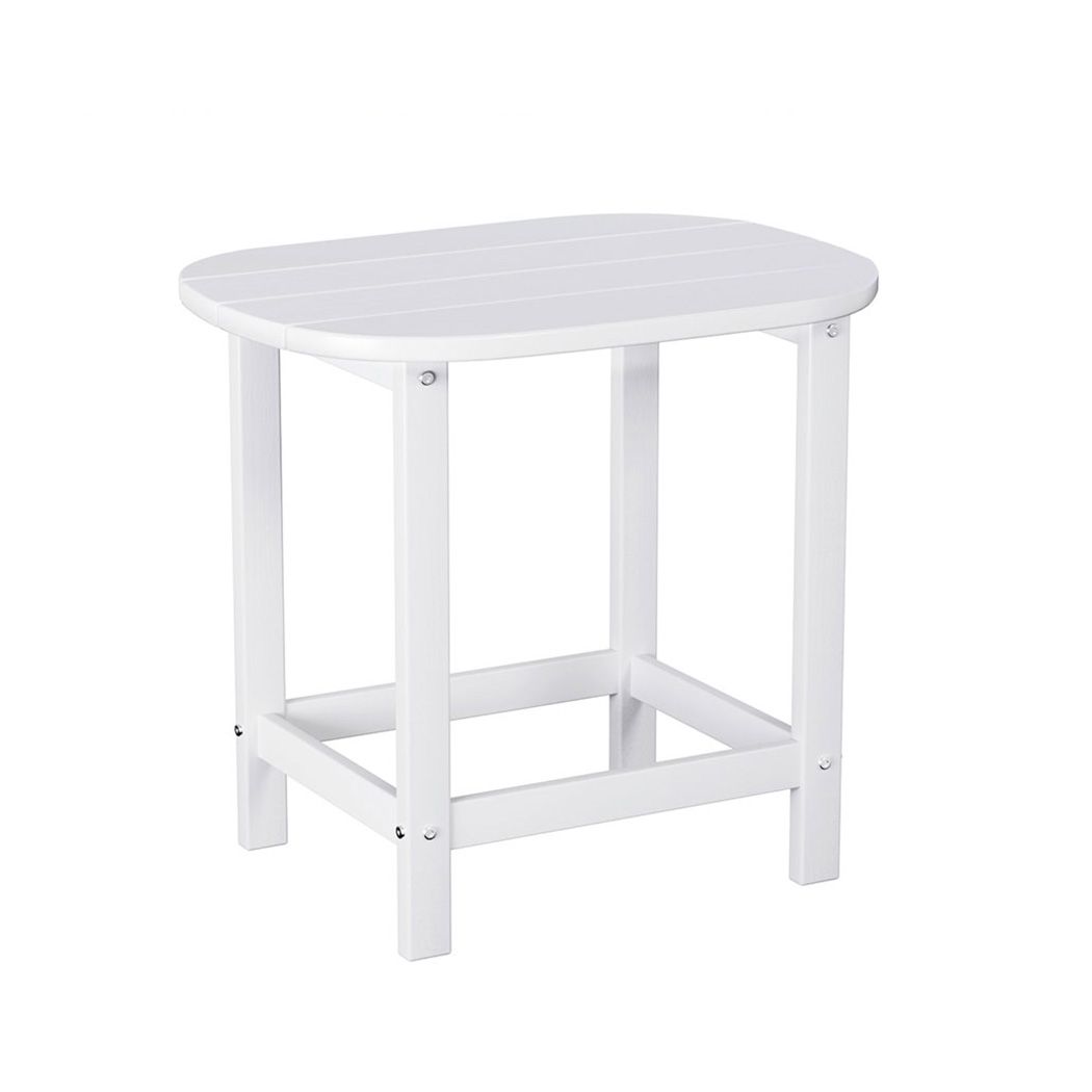Gardeon Outdoor Coffee Side Table HDPE Desk Patio Furniture Camping Garden White