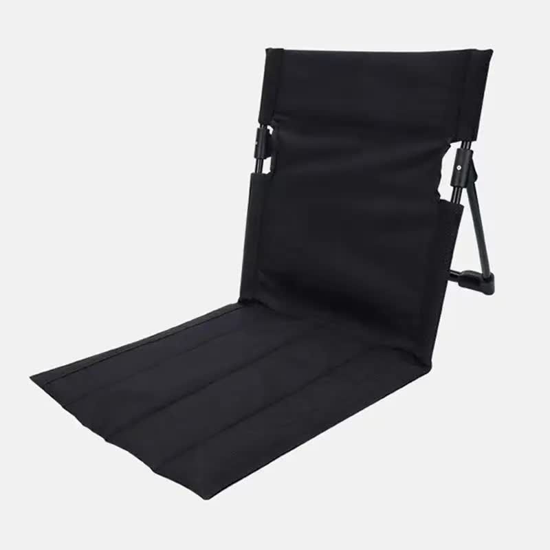 Black Outdoor Folding Lawn Chair with Backrest – Lightweight, Portable Camping Chair, Beach &amp; Park Recliner, Easy-to-Carry for Relaxing Outdoors