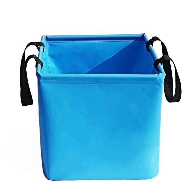 Blue 25L Collapsible Bucket - Heavy-Duty PVC Waterproof Folding Pail for Fishing, Camping &amp; Car Washing