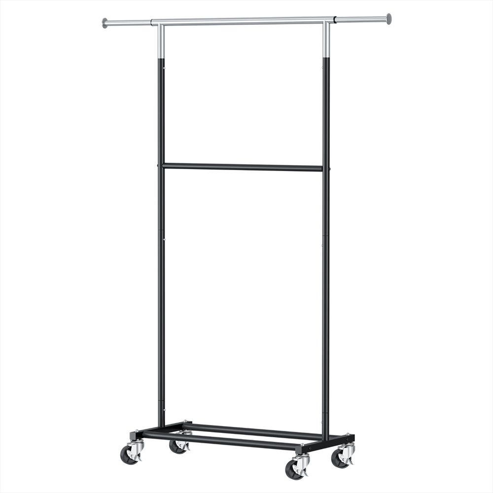 Artiss Clothes Rack Double Rod Airer Rail Coat Stand Adjustable Hanger