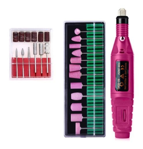 Regular Set With Ceramic Grinding Needle Portable Electric Nail Drill Kit - USB Manicure Pedicure Polishing &amp; Shaping Tool Set