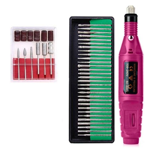 Regular Set Act As Go-between Portable Electric Nail Drill Kit - USB Manicure Pedicure Polishing &amp; Shaping Tool Set