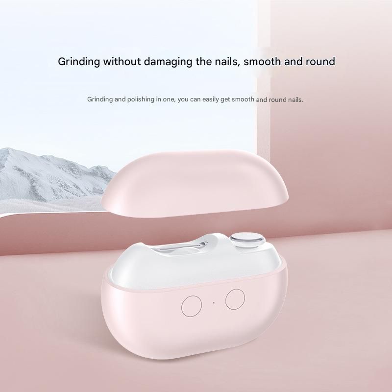 Pink Multi-Function Electric Nail File - Built-in Storage Space, LED Light, Quiet Operation
