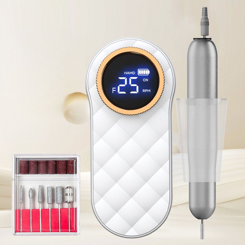 White Portable Mini Electric Nail Drill Pen - Manicure Pedicure Polishing &amp; Shaping Tool
