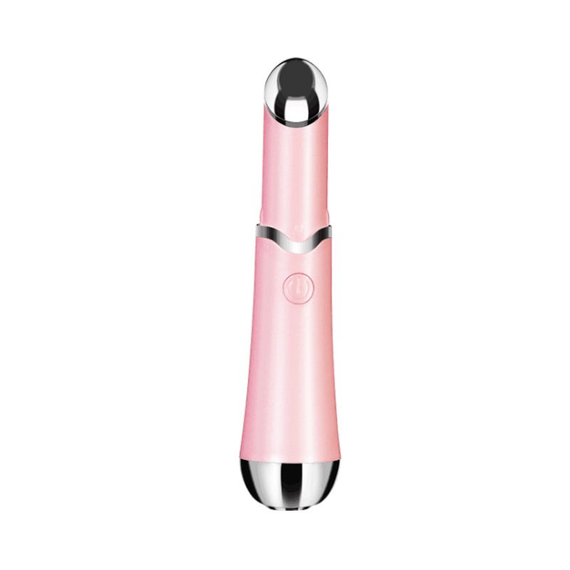 Pink Sonic Eye &amp; Lip Massager with Red &amp; Blue Light Therapy - Heated Vibrating Wand for Puffiness and Wrinkles