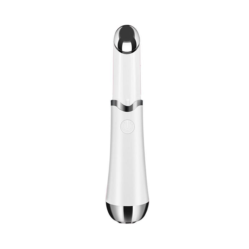 White Sonic Eye &amp; Lip Massager with Red &amp; Blue Light Therapy - Heated Vibrating Wand for Puffiness and Wrinkles