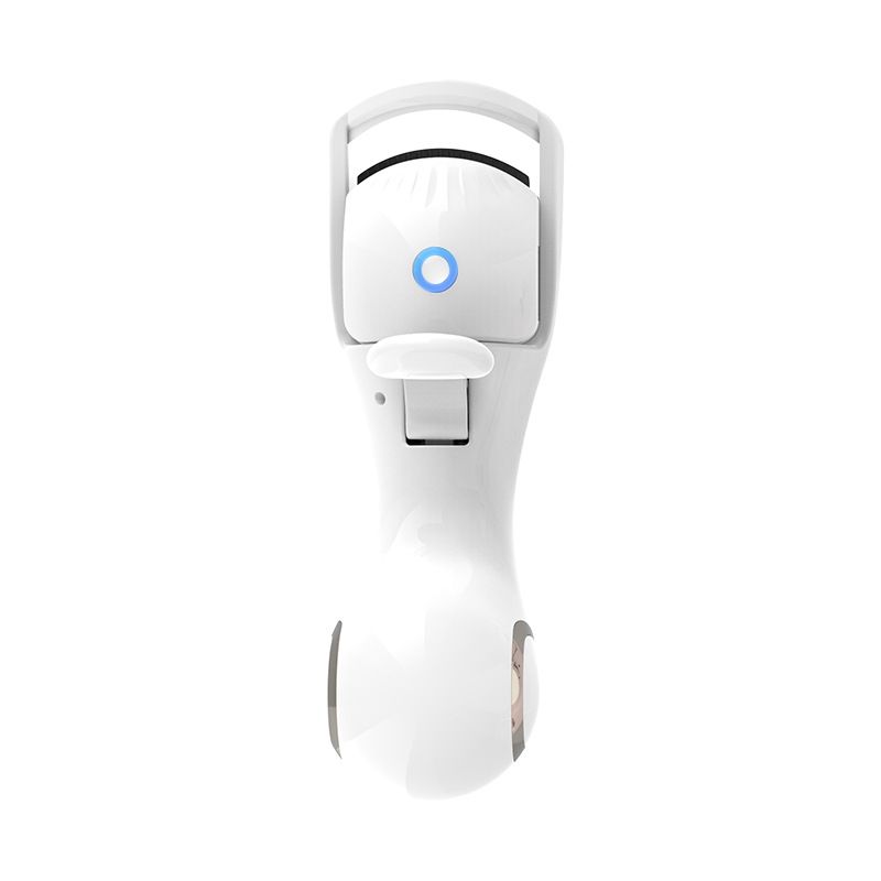 White Heated Eyelash Curler - 3 Temperature Settings, Long-Lasting Curl, Mini Electric Lash Curler