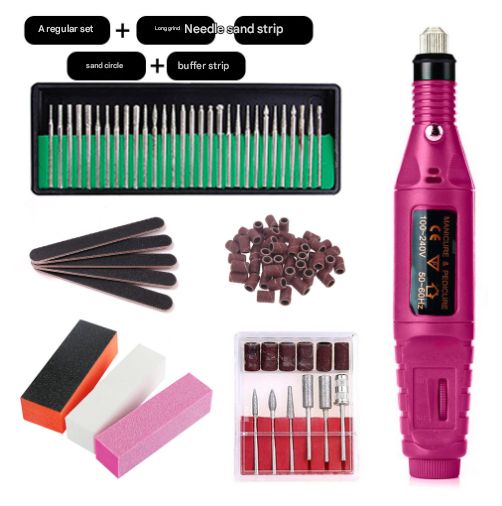 Long Grinding Needles (7-in-1) Electric Nail Drill Kit - USB Manicure Pedicure Polishing &amp; Shaping Tool Set