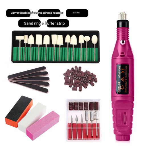 Woolly (7-in-1) Electric Nail Drill Kit - USB Manicure Pedicure Polishing &amp; Shaping Tool Set