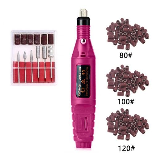 Regular Set With 50*3 Sanding Ring Portable Electric Nail Drill Kit - USB Manicure Pedicure Polishing &amp; Shaping Tool Set