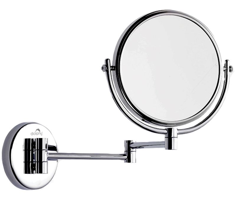 3X &amp; 1X Wall Mount Magnifying Mirror (Solid Brass)