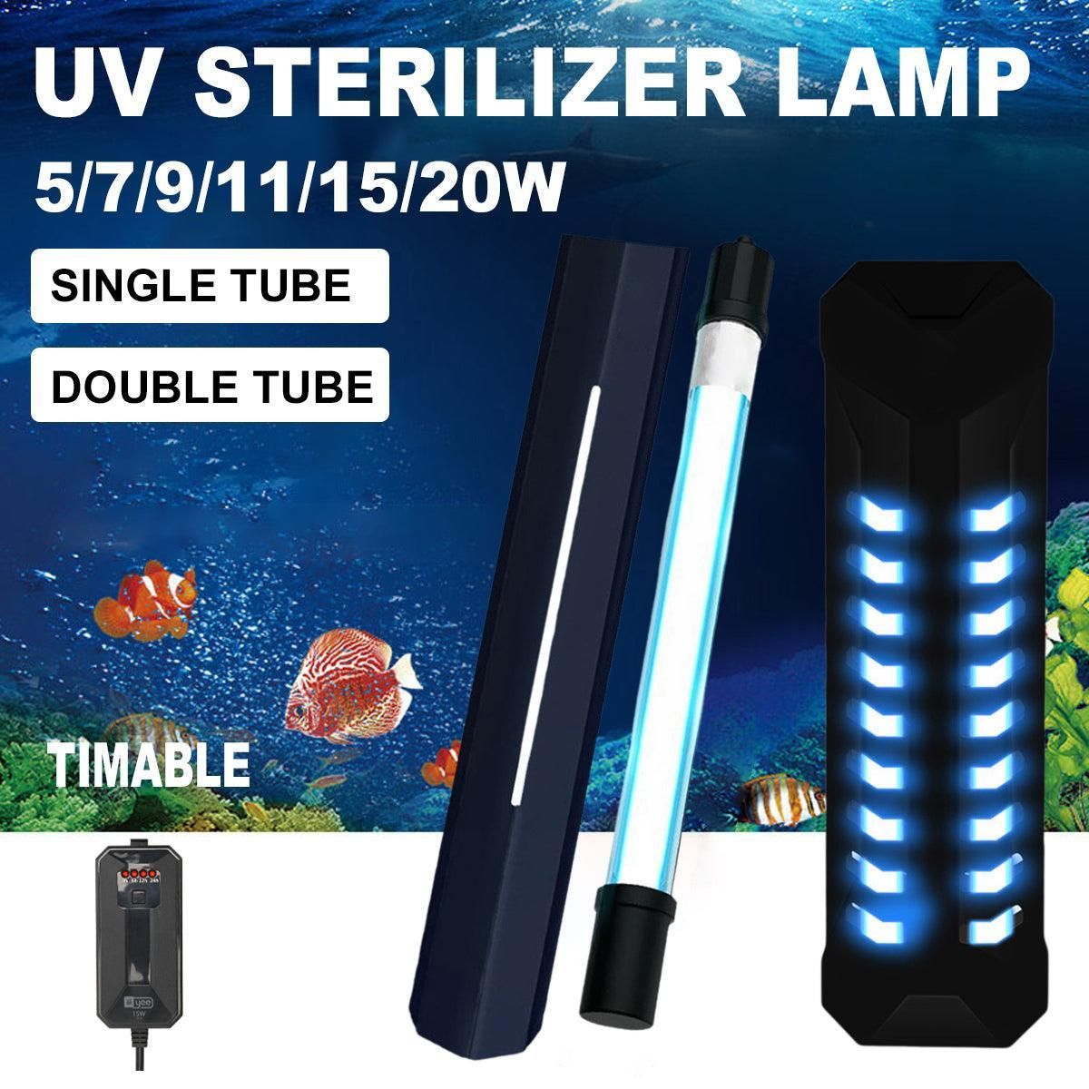 Fish Tank Germicidal Lamp UV Ultraviolet Water Disinfection Light for Aquarium - Single Tube-5W