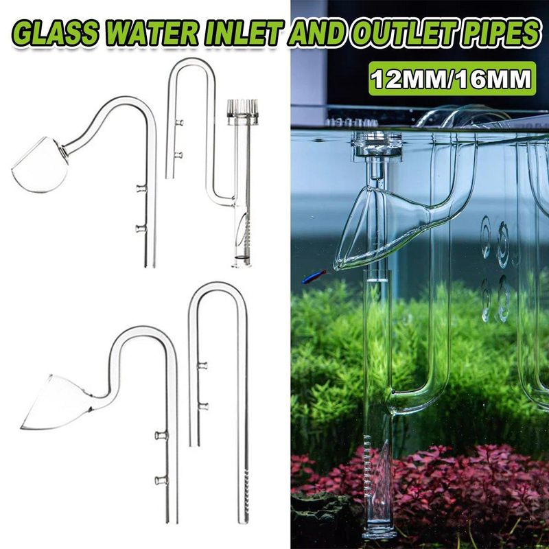 Aquarium Glass Inlet Outlet Pipe Fish Tank Filter Oil Film Remover Plant Holder - Speaker outlet-12mm