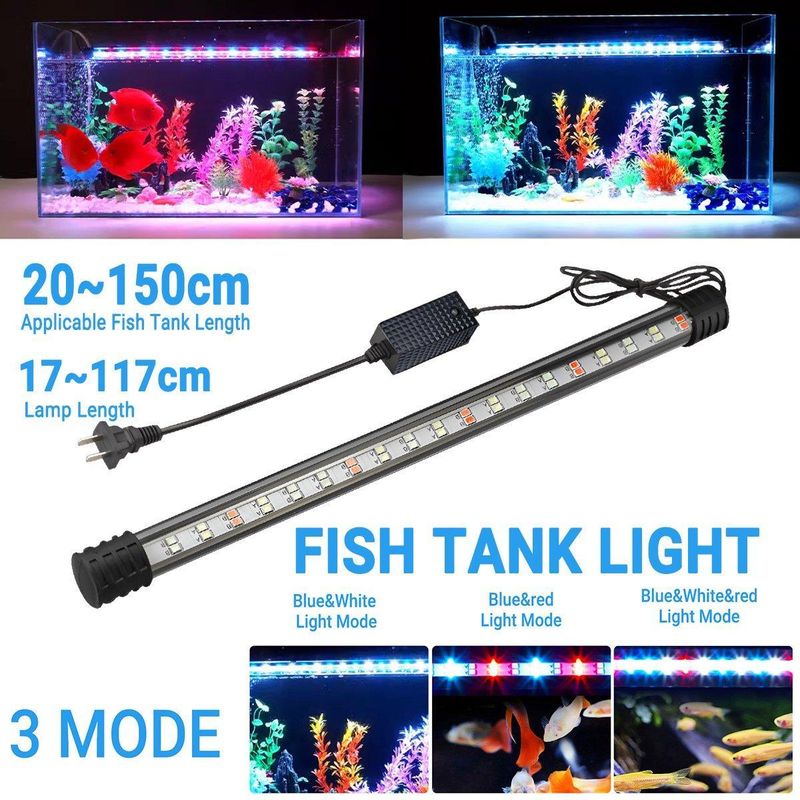 Aquarium Fish Tank Light LED Waterproof Full Spectrum Aqua Lamp RGB - 57cm 88Led