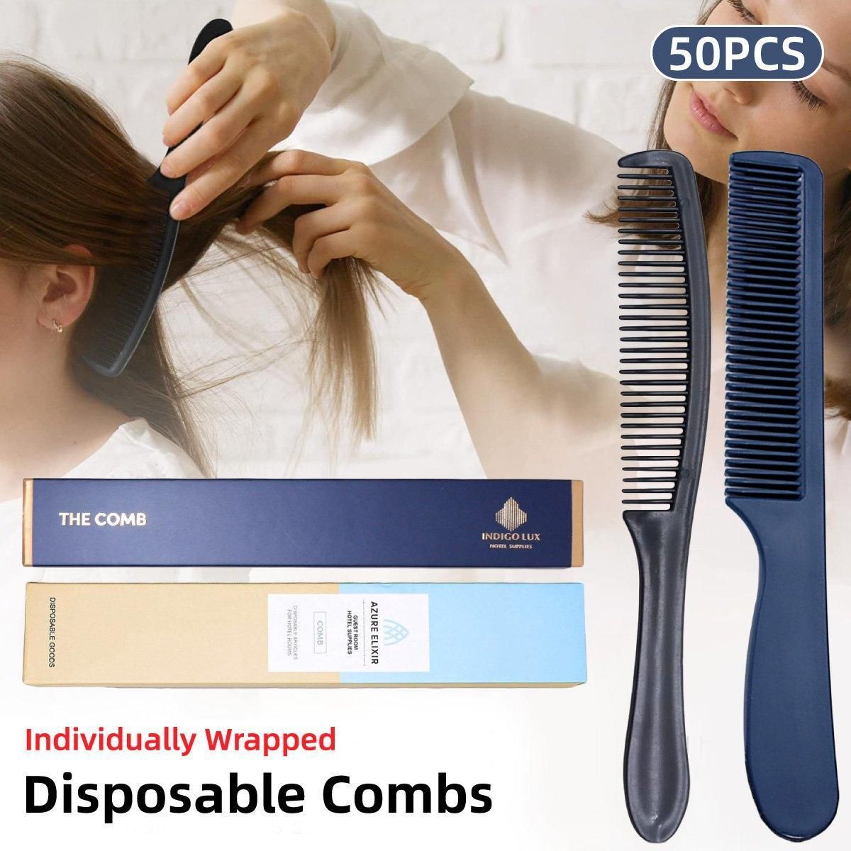 50PCS Individually Wrapped Combs for Hotel Guesthouse and Restaurant Bathroom - Blue