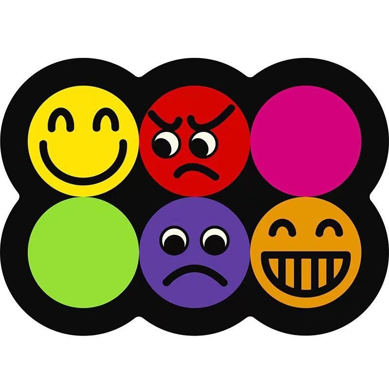 Style 11 Colorful Emoticons Pattern Absorbent Diatomaceous Earth Pet Feeding Mat - Non-Slip &amp; Quick Dry Placemat (50x80cm)