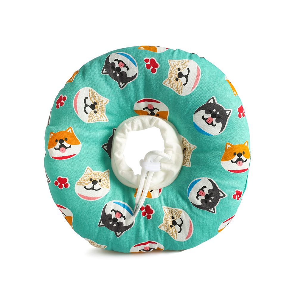 2 pcs Shiba Inu pattern Pet Recovery Collar - Comfortable Anti-Lick Cone for Cats &amp; Dogs Size L