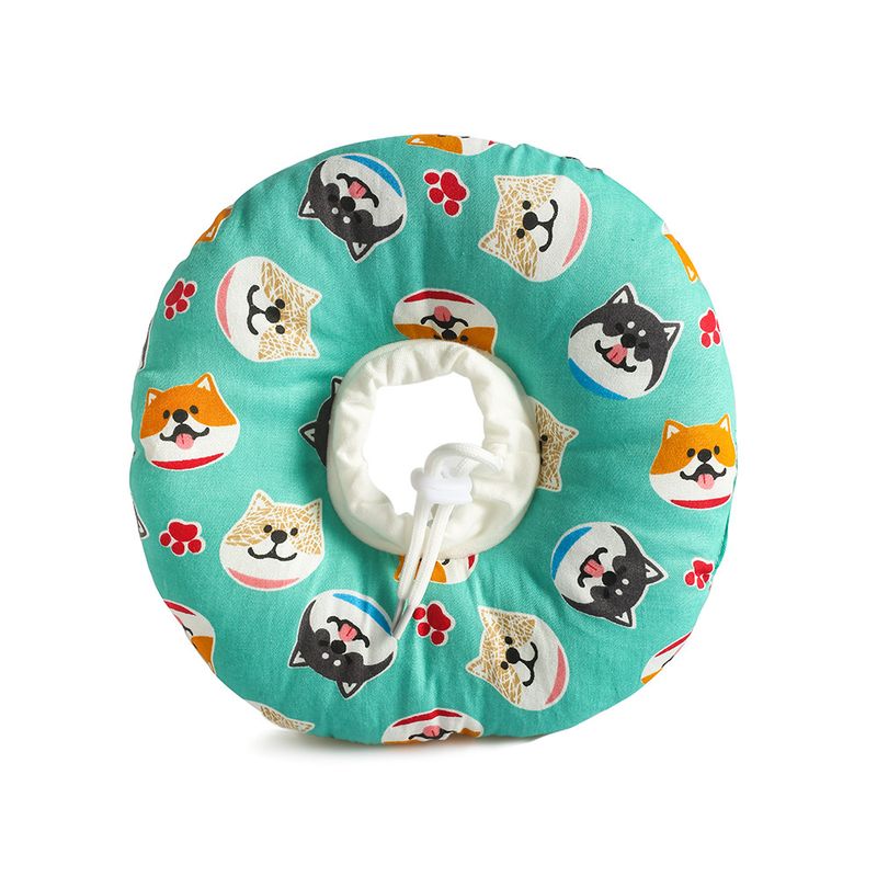 2 pcs Shiba Inu pattern Pet Recovery Collar - Comfortable Anti-Lick Cone for Cats &amp; Dogs Size L