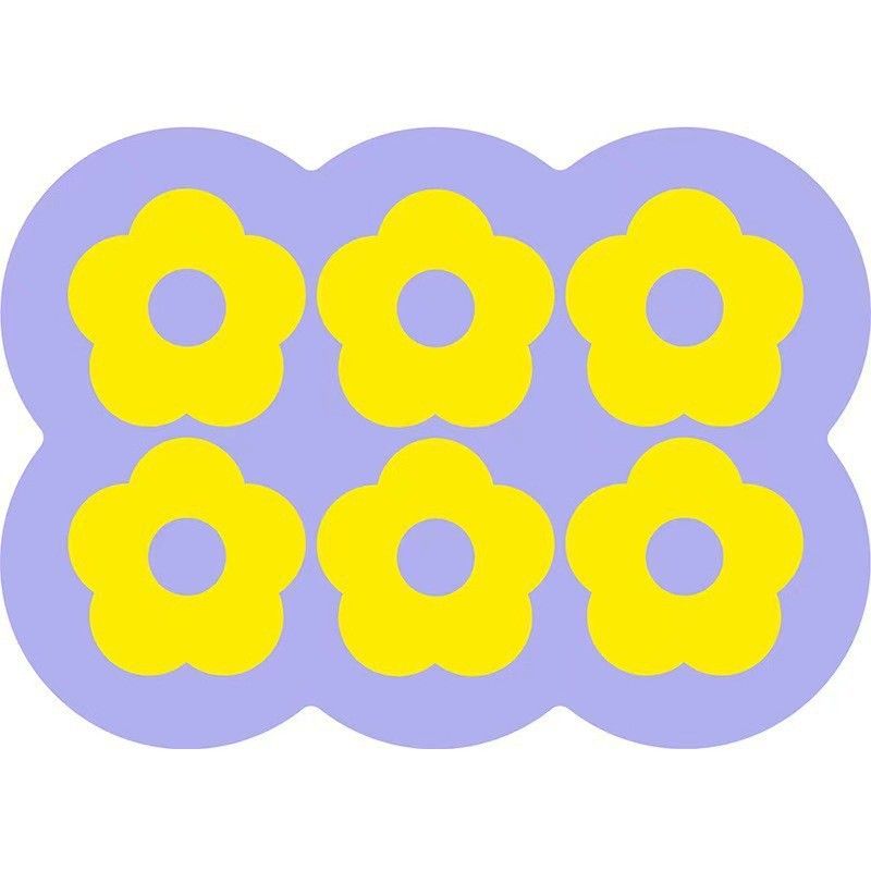 Style 9 Purple And Yellow Flowers Pattern Absorbent Diatomaceous Earth Pet Feeding Mat - Non-Slip &amp; Quick Dry Placemat (50x80cm)