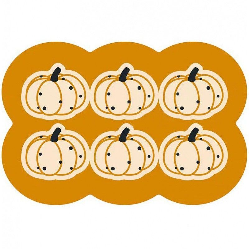 Style 8 Yellow Pumpkin Pattern Absorbent Diatomaceous Earth Pet Feeding Mat - Non-Slip &amp; Quick Dry Placemat (50x80cm)