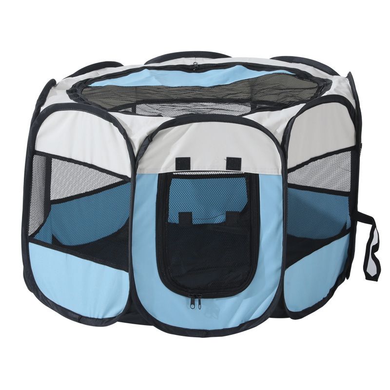 Portable Pet Playpen with Oxford Cloth, Foldable Octagon Dog &amp; Cat Tent, Indoor &amp; Outdoor Use  size 114*114*58cm