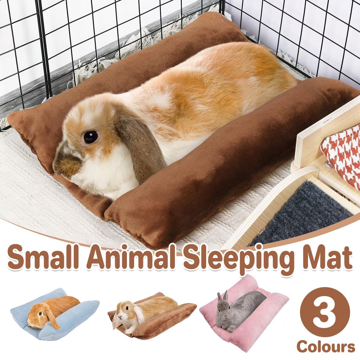 Small Animal Bed Cushion Plush Sleeping Mat for Pet Carrier Cage Nest Hamster - Brown
